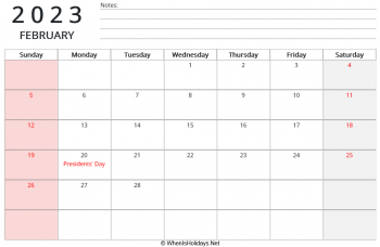 2023 calendar printable whenisholidays net